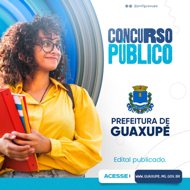 Prefeitura de Guaxupé divulga edital de concurso público para preenchimento de 228 vagas