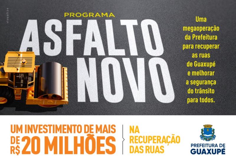 Programa Asfalto Novo! Governo Municipal anuncia 20 milhões de reais para mega operação de recapeamentos