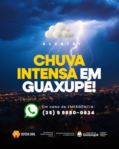 Chuva forte atinge região, Guaxupé sofreu pequenos danos