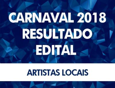 Resulta do Edital 02/2018 - Artistas Locais
