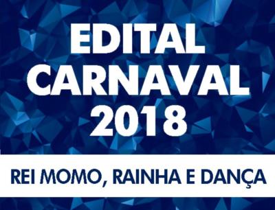 Edital 03/2018 - Rei Momo, Rainha e Dança