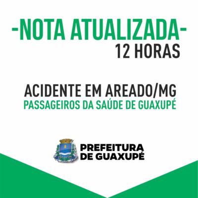 INFORMAÇÕES ATUALIZADAS SOBRE O ACIDENTE EM AREADO/MG