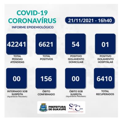 BOLETIM EPIDEMIOLÓGICO DESTE DOMINGO (21/11)